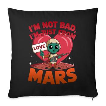 Martian Love Alien Cartoon Design - Sofa pillowcase 17,3'' x 17,3'' (45 x 45 cm) - black - Front
