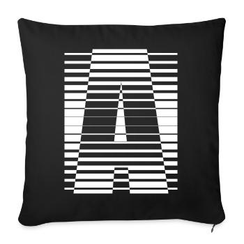 LETTER A - Sofa pillowcase 17,3'' x 17,3'' (45 x 45 cm) - black - Front
