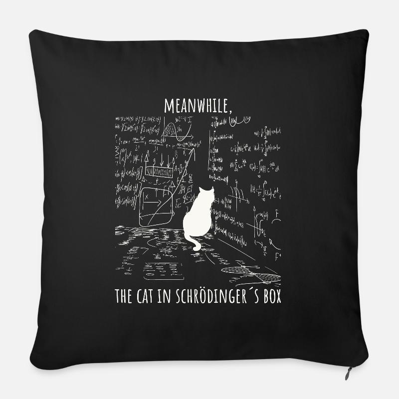Schrödingers Katze Nerd Humor Physik Design - Sofakissenbezug 45 x 45 cm - Schwarz