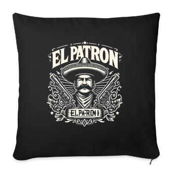 El Patron Sombrero Gangster Graphic - Sofa pillowcase 17,3'' x 17,3'' (45 x 45 cm) - black - Front