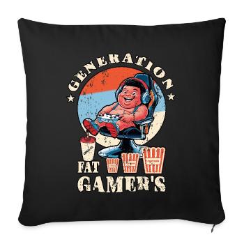 Fat Gamer Kids - Sofa pillowcase 17,3'' x 17,3'' (45 x 45 cm) - black - Front