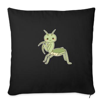 Elegante Gottesanbeterin - Sofakissenbezug 45 x 45 cm - Schwarz - Vorne