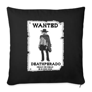 Cowboy squelette - Housse de coussin décorative 45 x 45 cm - noir - Devant