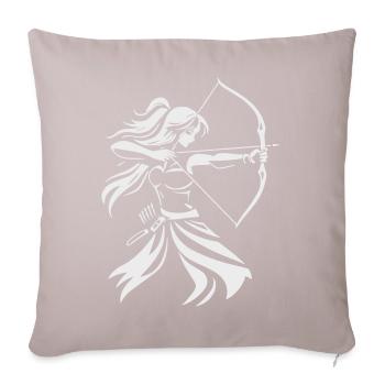 Silhouette d’archer avec arc - Housse de coussin décorative 45 x 45 cm - taupe clair - Devant