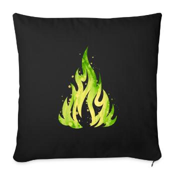 Verdant Flame Watercolor Fire - Sofa pillowcase 17,3'' x 17,3'' (45 x 45 cm) - black - Front