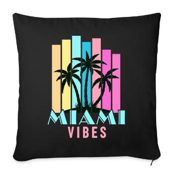 Vibrations de Miami - Housse de coussin décorative 45 x 45 cm - noir - Devant
