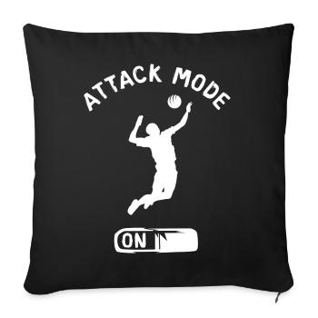 attack mode Volleyball - Beachvolleyball Spieler - Sofakissenbezug 45 x 45 cm - Schwarz - Vorne