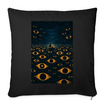 Surreal Ocean of Eyes Midnight Cruise - Sofa pillowcase 17,3'' x 17,3'' (45 x 45 cm) - black - Front