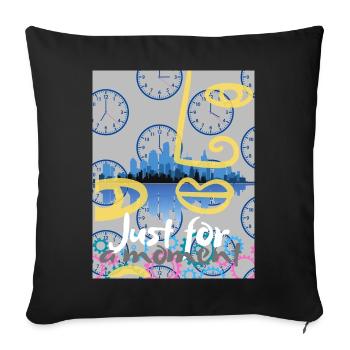 Juste un instant - Housse de coussin décorative 45 x 45 cm - noir - Devant