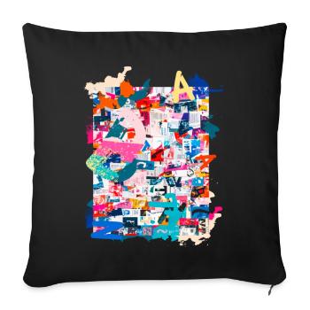 Pattern ,Pop Art , Art,Collage, Art,Newspaper, Typo - Sofa pillowcase 17,3'' x 17,3'' (45 x 45 cm) - black - Front