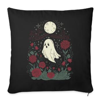 Ghost and roses - Sofa pillowcase 17,3'' x 17,3'' (45 x 45 cm) - black - Front