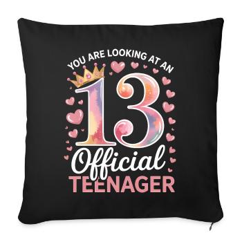 13th birthday teenager gift - Sofa pillowcase 17,3'' x 17,3'' (45 x 45 cm) - black - Front
