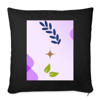 Minimalist Nature-inspired Leaf Design - Sofa pillowcase 17,3'' x 17,3'' (45 x 45 cm) - black - Front