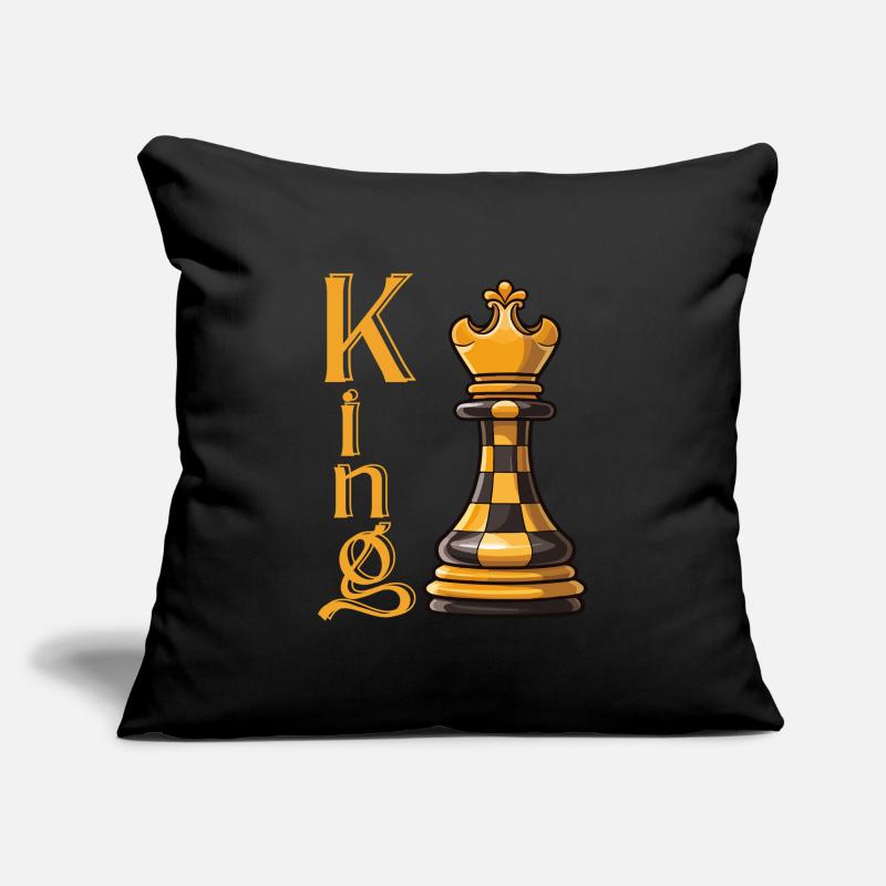 Roi des échecs Élégance Housse de coussin décorative 45 x 45 cm