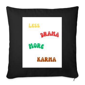 Citation positive sur la vie et le karma - Housse de coussin décorative 45 x 45 cm - noir - Devant