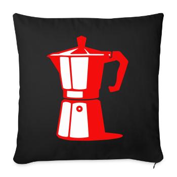 Coffee Pot Illustration for Cafe Lovers - Sofa pillowcase 17,3'' x 17,3'' (45 x 45 cm) - black - Front