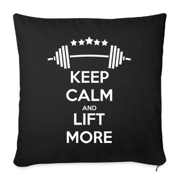 Keep Calm GYM: Kraft & Motivation - Sofakissenbezug 45 x 45 cm - Schwarz - Vorne