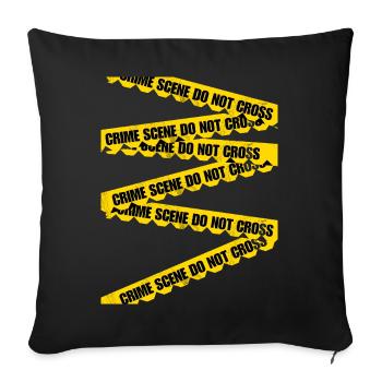 T-shirt à ruban de barrière de scène de crime - Housse de coussin décorative 45 x 45 cm - noir - Devant