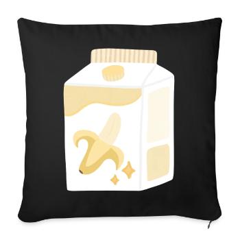 Carton de lait de banane - Housse de coussin décorative 45 x 45 cm - noir - Devant
