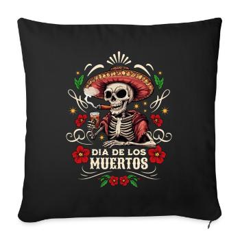 Dia De Los Muertos Totenkopf Totenschädel Tequilla - Sofakissenbezug 45 x 45 cm - Schwarz - Vorne