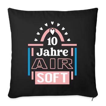 Airsoft Anniversary 10 Years Coach Player - Sofa pillowcase 17,3'' x 17,3'' (45 x 45 cm) - black - Front