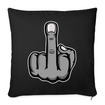 Middle Finger Stinky Finger Design Grey - Sofa pillowcase 17,3'' x 17,3'' (45 x 45 cm) - black - Front
