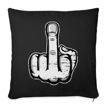 Doigt du milieu Stinky Finger Design Gris - Housse de coussin décorative 45 x 45 cm - noir - Devant