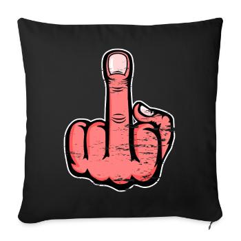 Majeur Stinky Finger Design Rose utilisé - Housse de coussin décorative 45 x 45 cm - noir - Devant
