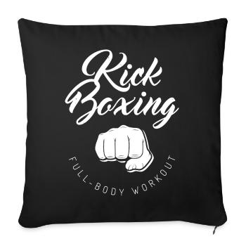 Kick Boxing – Full Body Workout Boxer Faust - Sofakissenbezug 45 x 45 cm - Schwarz - Vorne