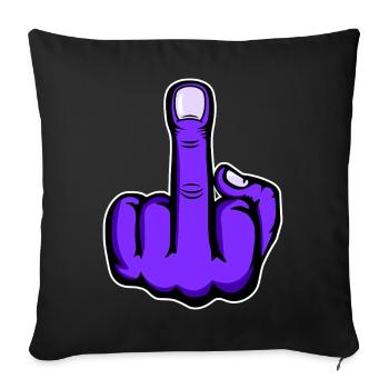 Mittelfinger_Lila - Housse de coussin décorative 45 x 45 cm - noir - Devant