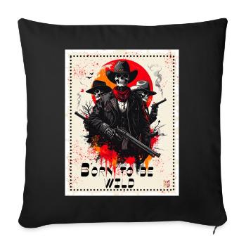 Born to be wiiiiild - Housse de coussin décorative 45 x 45 cm - noir - Devant