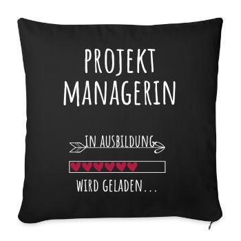 Chef de projet Gestion de projet Etudes Profession - Housse de coussin décorative 45 x 45 cm - noir - Devant