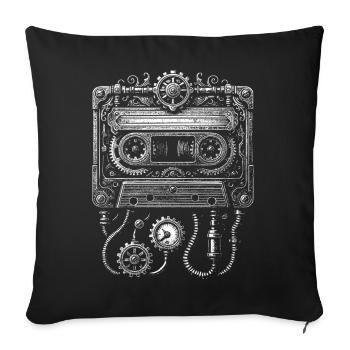 Steampunk Cassette Clockwork - Housse de coussin décorative 45 x 45 cm - noir - Devant