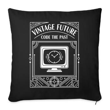 Vintage Future – Code the Past - Sofa pillowcase 17,3'' x 17,3'' (45 x 45 cm) - black - Front