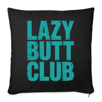 Entraînement de fitness à la salle de sport de Lazybuttclub - Housse de coussin décorative 45 x 45 cm - noir - Devant