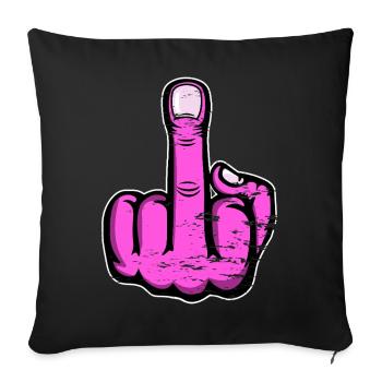Middle Finger Stinky Finger Fuck You Design - Sofa pillowcase 17,3'' x 17,3'' (45 x 45 cm) - black - Front