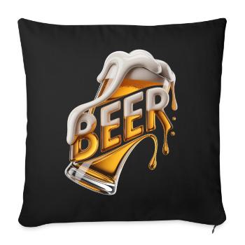 Bier – Cool Beer Logo - Sofakissenbezug 45 x 45 cm - Schwarz - Vorne