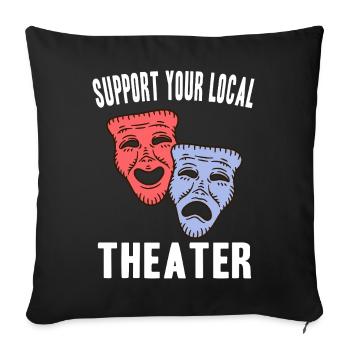 Theatre Actor Gift Ideas - Sofa pillowcase 17,3'' x 17,3'' (45 x 45 cm) - black - Front