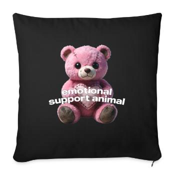 Tender pink bear with heart - Sofa pillowcase 17,3'' x 17,3'' (45 x 45 cm) - black - Front
