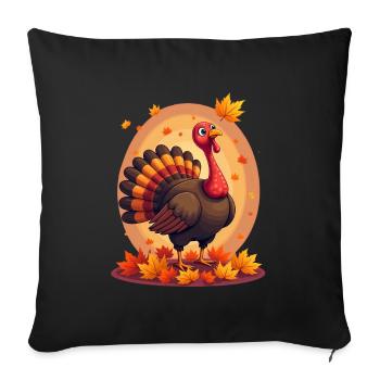 Thanksgiving Drôle Dinde de Thanksgiving - Housse de coussin décorative 45 x 45 cm - noir - Devant