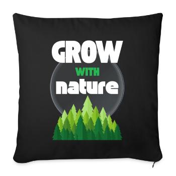 Grandir avec la nature - Housse de coussin décorative 45 x 45 cm - noir - Devant