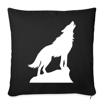 Wolf Animal Icon - Sofa pillowcase 17,3'' x 17,3'' (45 x 45 cm) - black - Front
