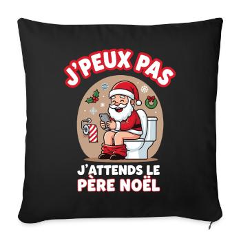 Noël 2025 Drôle Père Noël Mignon Cadeau - Sofa pillowcase 17,3'' x 17,3'' (45 x 45 cm) - black - Front
