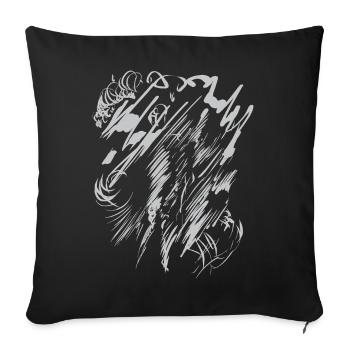 Contexte artistique abstrait - Gris - Housse de coussin décorative 45 x 45 cm - noir - Devant