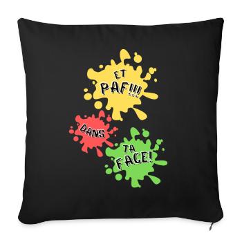 Boom, in your face! - Sofa pillowcase 17,3'' x 17,3'' (45 x 45 cm) - black - Front