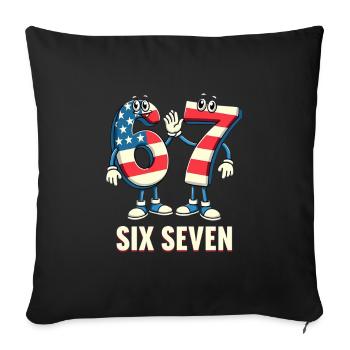 US Flag 67 Memes Six Seven - Sofa pillowcase 17,3'' x 17,3'' (45 x 45 cm) - black - Front