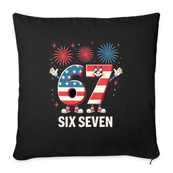 US Flag 67 Memes Six Seven - Sofa pillowcase 17,3'' x 17,3'' (45 x 45 cm) - black - Front