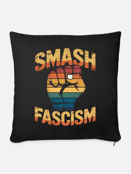 Smash Fascism – Antifaschistisches Tee - Sofakissenbezug 45 x 45 cm - Schwarz