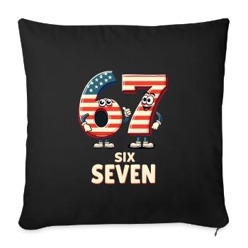 US Flag 67 Memes Six Seven - Housse de coussin décorative 45 x 45 cm - noir - Devant