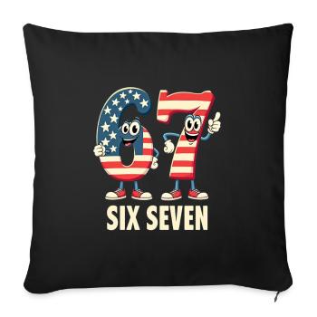 US Flag 67 Memes Six Seven - Sofa pillowcase 17,3'' x 17,3'' (45 x 45 cm) - black - Front